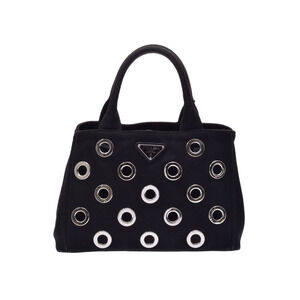 Prada Canapa Grommet Canvas Black